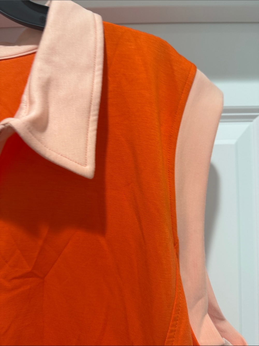 JODIFL Orange Sleeveless Polo Dress with Light Pink Trim - Picture 3 of 3
